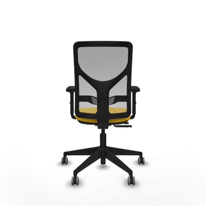 PIQUERAS Y CRESPO Silla de oficina Motilla con mecanismo Sincro/Traslack, Amarillo y Gris