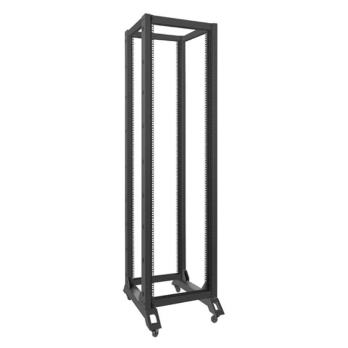 Lanberg OR01-6842-B Armario Rack 42U, Estructura Abierta, Negro, Dimensiones: 600 x 800 mm, Capacidad de Carga: 600 kg