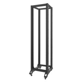 Lanberg OR01-6842-B Armario Rack 42U, Estructura Abierta, Negro, Dimensiones: 600 x 800 mm, Capacidad de Carga: 600 kg