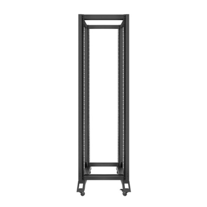Lanberg OR01-6842-B Armario Rack 42U, Estructura Abierta, Negro, Dimensiones: 600 x 800 mm, Capacidad de Carga: 600 kg