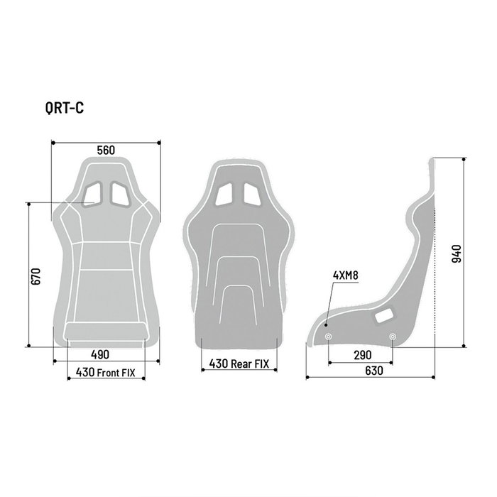 Sparco Asiento Deportivo QRT-C Negro S008025ZNR - Homologación FIA 8855-1999, Peso 6.4 kg, para Competición y Sim Racing