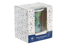 DKD Home Decor Mug Infusiones Moderno Turquesa Rojo Porcelana 8.5 x 11 x 11 cm (12 Unidades)