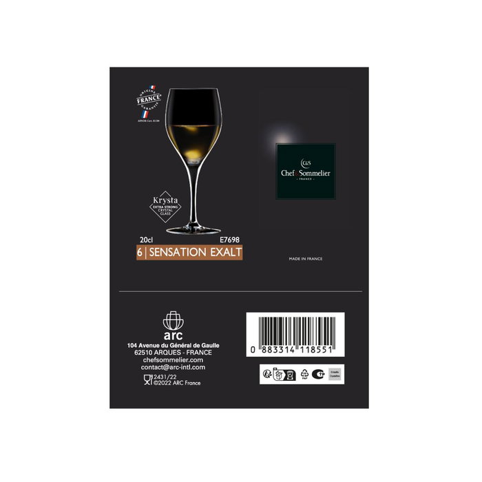Chef & Sommelier Caja 6 Copas de Vino Krysta Sensation Exalt 20 cL Chef & Sommelier Caja 6 Copas de Vino Krysta Sensation Exalt 20 cL