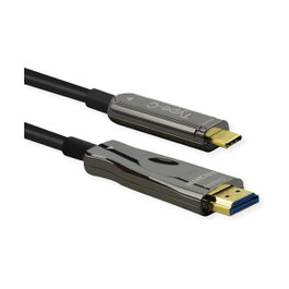 ROLINE 14.01.3474 Cable Adaptador USB-C a HDMI 4K 30m Macho Derecho Negro