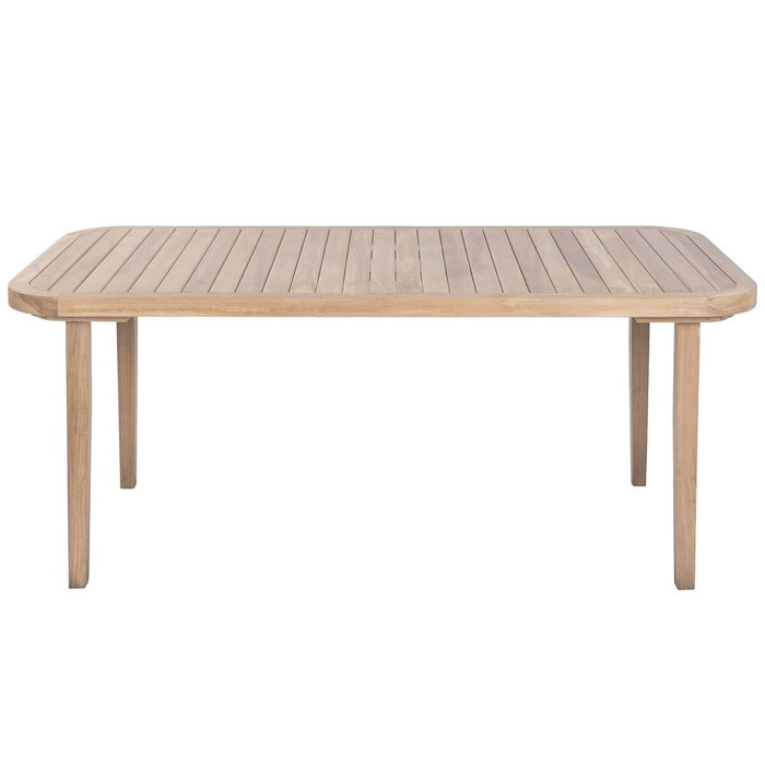DKD Home Decor Mesa de Comedor de Teca Natural con Bordes Redondeados DKD Home Decor Mesa de Comedor de Teca Natural con Bordes Redondeados