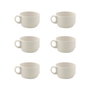 Summa Taza de Té Apilable 20 cl en Vitro Porcelana Color Marfil, 6 cm de Alto, 8.3 cm de Diámetro (Set de 6)