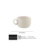 Summa Taza de Té Apilable 20 cl en Vitro Porcelana Color Marfil, 6 cm de Alto, 8.3 cm de Diámetro (Set de 6)