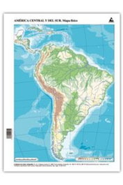 CUMIO Paquete de 50 mapas mudos físicos de Suramérica