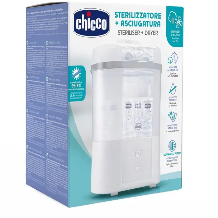 Chicco AUC1691975468093 Esterilizador de Biberones 2 en 1 que Esteriliza y Seca