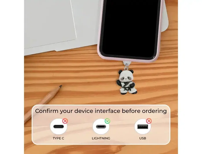 Wondee Colgante charm para movil funny lightning panda Wondee Colgante charm para movil funny lightning panda