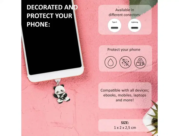 Wondee Colgante charm para movil funny lightning panda Wondee Colgante charm para movil funny lightning panda