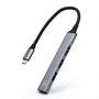 Ewent EW1145 Hub USB 3.2 Gen 1 Tipo-C a 4 Puertos USB-A - 1x USB 3.2 (5Gbps) + 3x USB 2.0, Plug & Play, Sin Fuente Externa, Gris/Plata