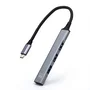 Ewent EW1145 Hub USB 3.2 Gen 1 Tipo-C a 4 Puertos USB-A - 1x USB 3.2 (5Gbps) + 3x USB 2.0, Plug & Play, Sin Fuente Externa, Gris/Plata