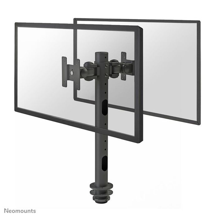Neomounts FPMA-D050DBLACK - Brazo de Monitor Dual de Sobremesa, Montaje por Agujero, 2 Pantallas 10-30", Hasta 10 kg, VESA 75x75-100x100, Inclinación, Rotación y Giro 360°, Negro Neomounts FPMA-D050DBLACK - Brazo de Monitor Dual de Sobremesa, Montaje por Agujero, 2 Pantallas 10-30", Hasta 10 kg, VESA 75x75-100x100, Inclinación, Rotación y Giro 360°, Negro