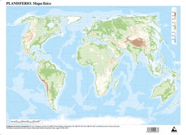 CUMIO Pack de 50 Mapas Planisferio Físico Mudos A4