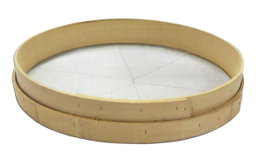 Criba de madera Nº 6 de 4,0x4,0 mm con alambre galvanizado y 50 cm de diámetro