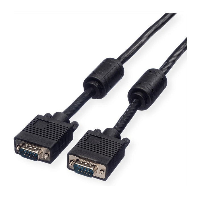 ROLINE 11.04.5670 Cable Monitor VGA (HD15) con Ferrita, Negro, Macho-Macho, 20 Metros