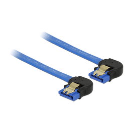 DeLOCK 85094 Cable SATA III de 10 cm, Ángulo Inferior, Azul