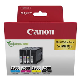 Canon PGI-2500 9290B006 Multipack Tinta Negra Cian Magenta Amarillo 4 Cartuchos Original