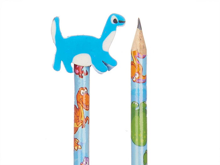 Pincello Set 3 Lapiceros Con Goma Dinosaurios Surtidos 11x26.5x1.5 cm (Set de 32)