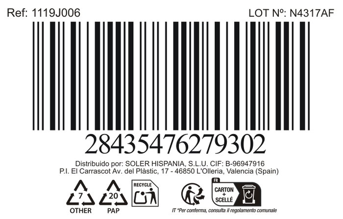 La Mediterranea Jarra Weser 570 cc (Pack de 24 Unidades) inevitablemente elegante