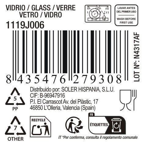 La Mediterranea Jarra Weser 570 cc (Pack de 24 Unidades) inevitablemente elegante