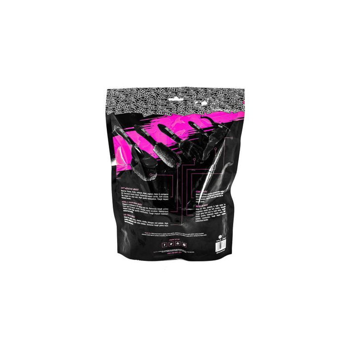 Muc-Off Set de cepillos sinterizados de nylon con zonas de goma para limpieza segura de ruedas y componentes - Taller y Mantenimiento