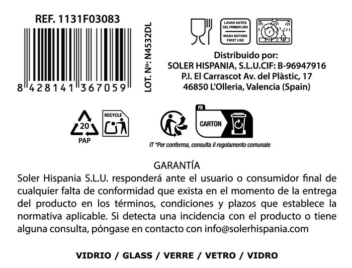 La Mediterranea Vaso Sidra Finissima Bodega Edición Especial 56 cl Modelo Md (24 Unidades) La Mediterranea Vaso Sidra Finissima Bodega Edición Especial 56 cl Modelo Md (24 Unidades)