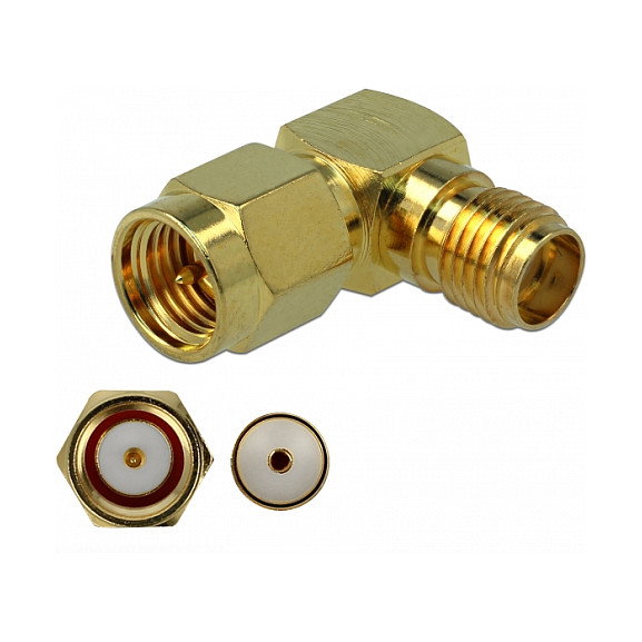 DeLOCK Adaptador SMA a RP-SMA 90° 3 GHz DeLOCK Adaptador SMA a RP-SMA 90° 3 GHz