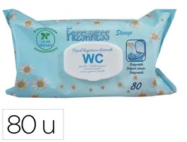 Freshness Papel Higienico Humedo con Frescor e Higiene, Paquete con Tapa de 80 Unidades