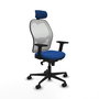 PIQUERAS Y CRESPO Silla de oficina Jorquera con mecanismo Sincro Azul y Blanco