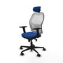 PIQUERAS Y CRESPO Silla de oficina Jorquera con mecanismo Sincro Azul y Blanco