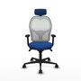 PIQUERAS Y CRESPO Silla de oficina Jorquera con mecanismo Sincro Azul y Blanco