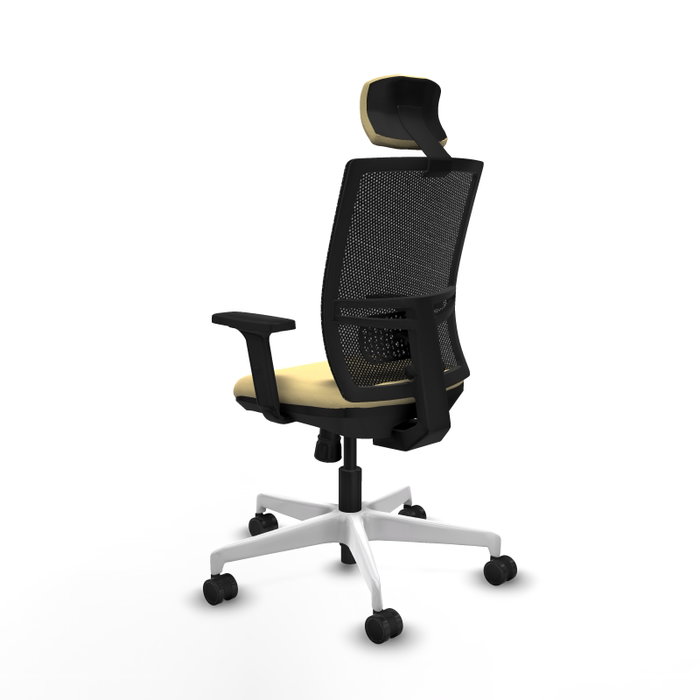 PIQUERAS Y CRESPO Silla de oficina Yunquera con mecanismo Sincro, Crema y Negro PIQUERAS Y CRESPO Silla de oficina Yunquera con mecanismo Sincro, Crema y Negro