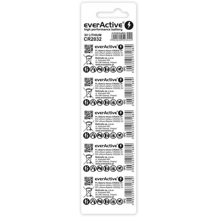 everActive CR2032, pack de 5 unidades everActive CR2032, pack de 5 unidades