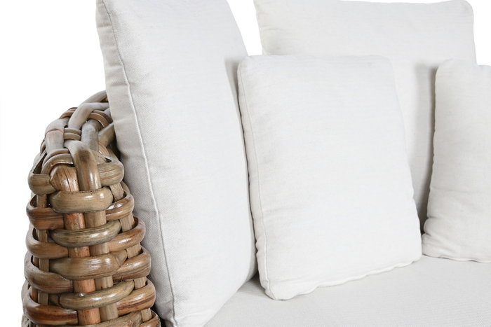 DKD Home Decor Cama Chill Out de Ratán con Colchón y 5 Cojines