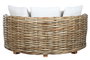DKD Home Decor Cama Chill Out de Ratán con Colchón y 5 Cojines