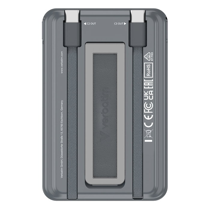 Verbatim Charge 'n' Go 2C 5000mAh Gris con 2 Cables USB-C