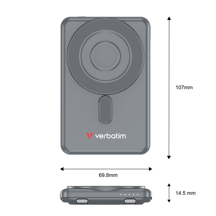 Verbatim Charge 'n' Go 2C 5000mAh Gris con 2 Cables USB-C