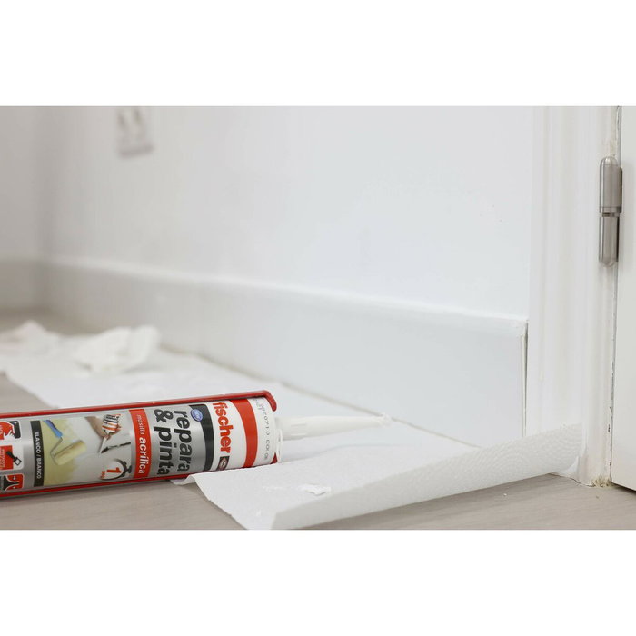 Fischer Masilla acrílica para grietas, repara y pinta, exterior, Blanco