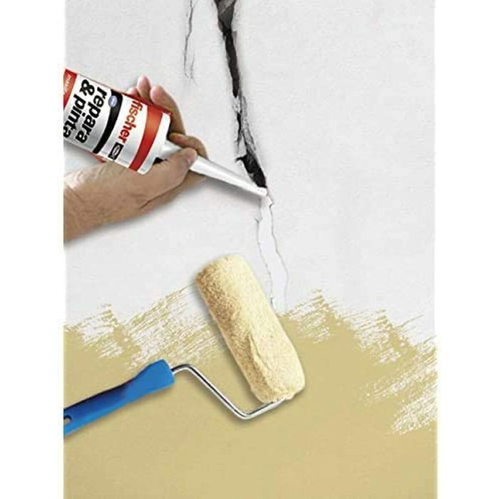Fischer Masilla acrílica para grietas, repara y pinta, exterior, Blanco