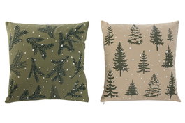DKD Home Decor Surtido de Fundas para Cojín de Algodón y Viscosa 45x1x45 cm, Verde y Blanco