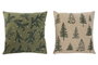 DKD Home Decor Surtido de Fundas para Cojín de Algodón y Viscosa 45x1x45 cm, Verde y Blanco