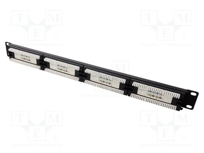 GOOBAY Patch Panel Cat 6 de 24 puertos RJ45 para Rack 19 pulgadas