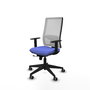 PIQUERAS Y CRESPO Silla de oficina Horna con mecanismo Sincro/Traslack, Azul claro y Blanco