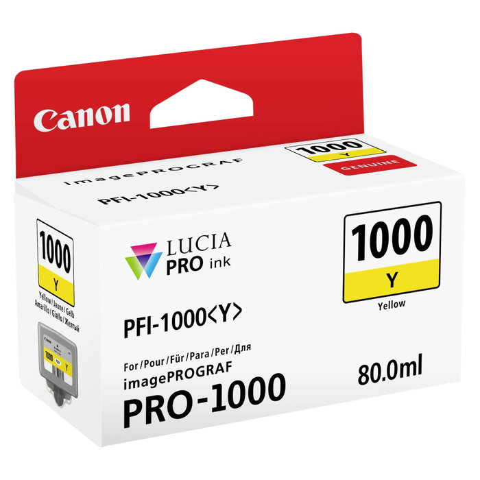 Canon PFI-1000Y Cartucho de Tinta Amarillo para imagePROGRAF PRO-1000 Canon PFI-1000Y Cartucho de Tinta Amarillo para imagePROGRAF PRO-1000