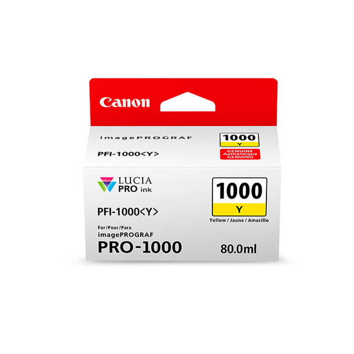 Canon PFI-1000Y Cartucho de Tinta Amarillo para imagePROGRAF PRO-1000 Canon PFI-1000Y Cartucho de Tinta Amarillo para imagePROGRAF PRO-1000