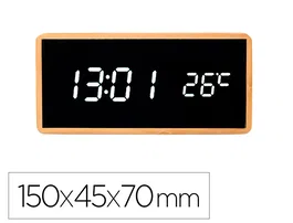 Q-connect Reloj Digital Sobremesa con Temperatura y 3 Alarmas 150x45x70mm