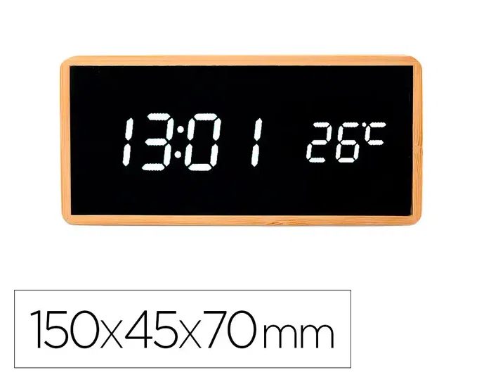 Q-connect Reloj Digital Sobremesa con Temperatura y 3 Alarmas 150x45x70mm Q-connect Reloj Digital Sobremesa con Temperatura y 3 Alarmas 150x45x70mm