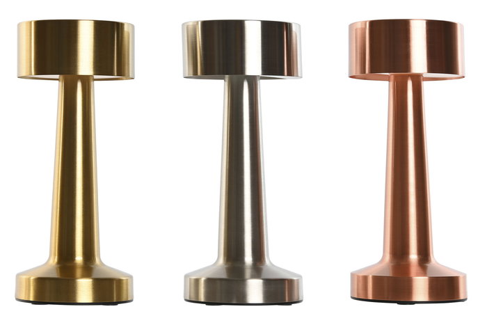 Lampara Sobremesa Moderno DKD Home Decor Dorado Plateado 9 x 21 x 9 cm (3 Unidades)